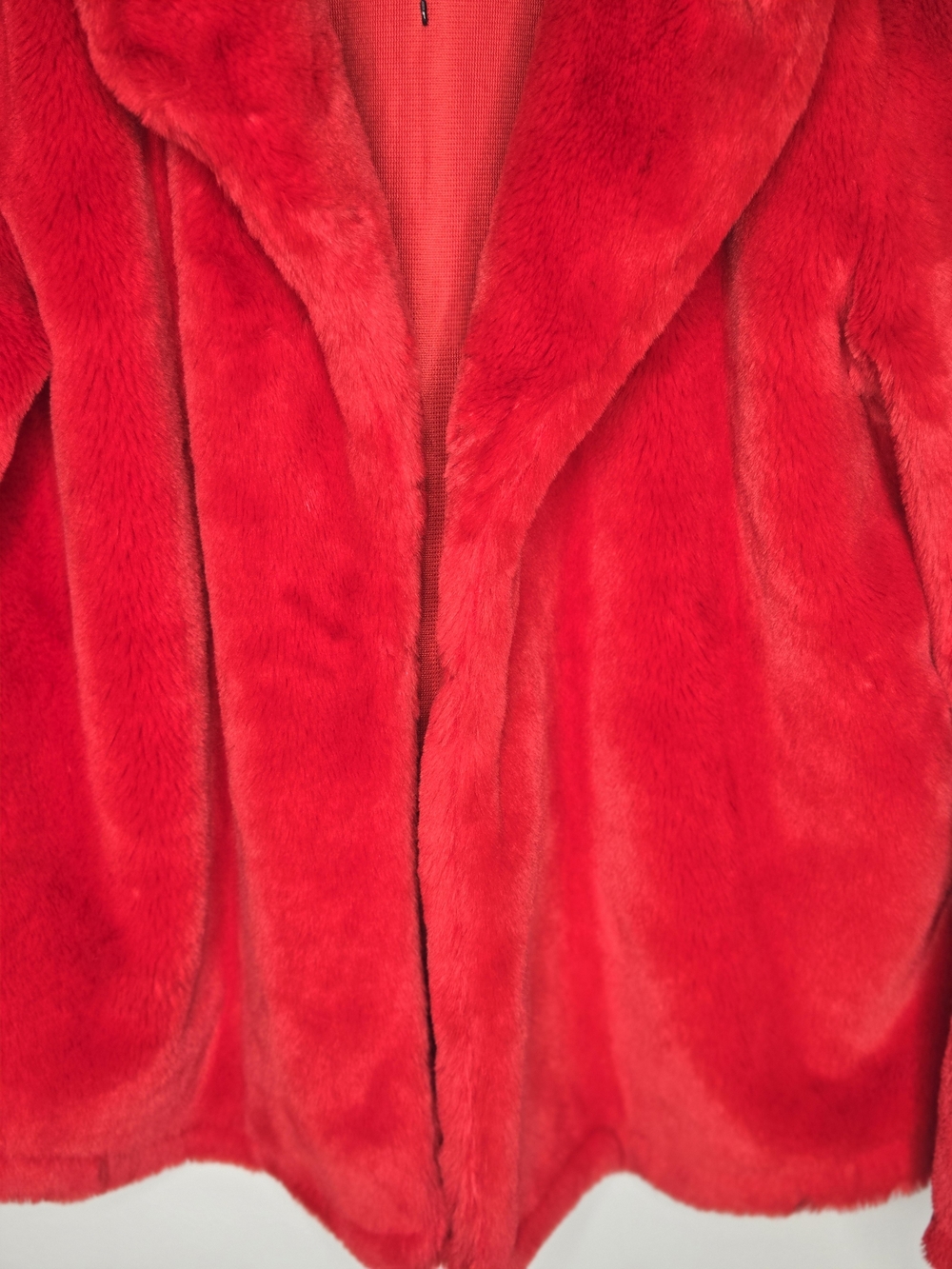 New! Melissa Paige Red Faux-Fur Teddy Coat Outerwear Plush Winter Jacket XL - Picture 3 of 9